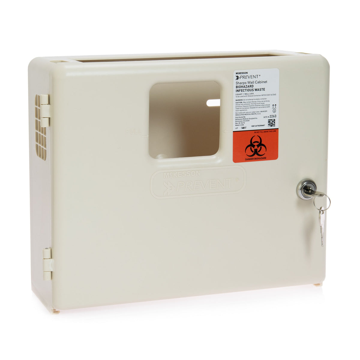 McKesson Prevent(R) Sharps Collector Wall Cabinet