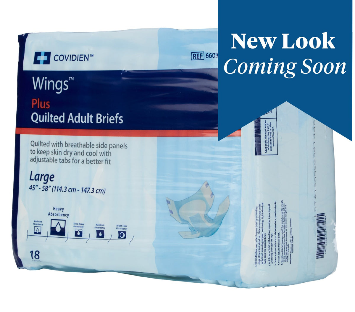 Wings(TM) Plus Quilted Heavy Absorbency Incontinence Brief, Large