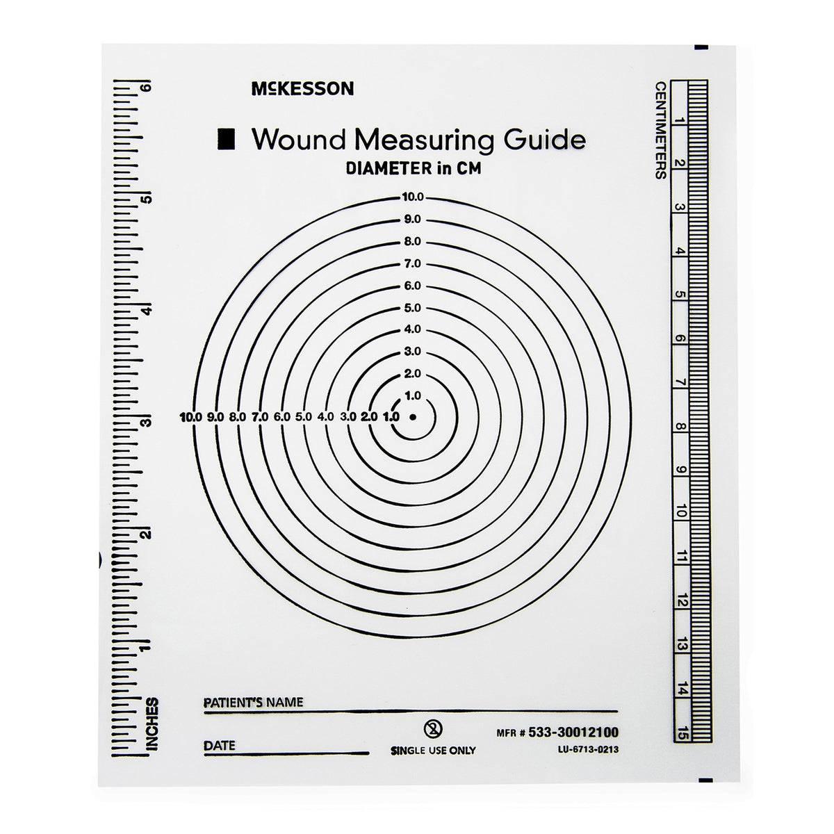 McKesson Nonsterile Plastic Wound Measuring Guide, 5 x 7 Inch