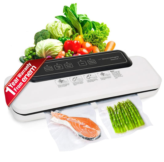 Enem Medium Vacuum Sealer (White), with Free 10 Pouches                                                                      Enem Medium Vacuum Sealer (White), with Free 10 Pouches