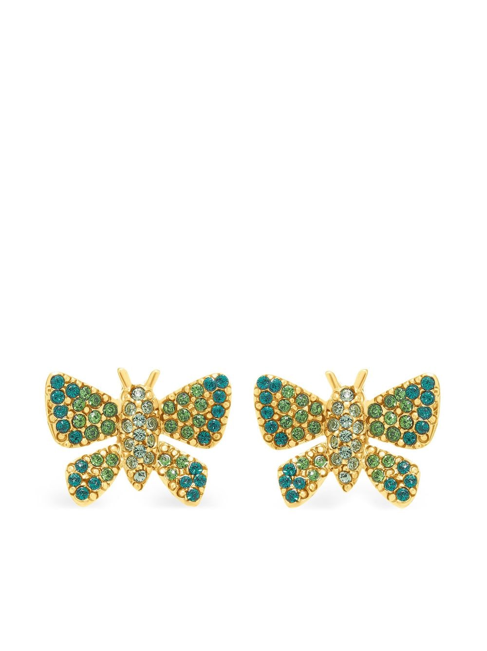 Butterfly crystal-embellished earrings