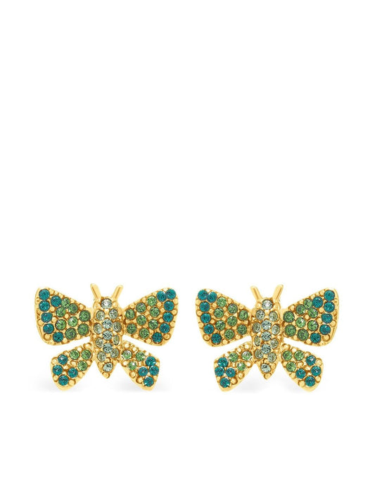 Butterfly crystal-embellished earrings