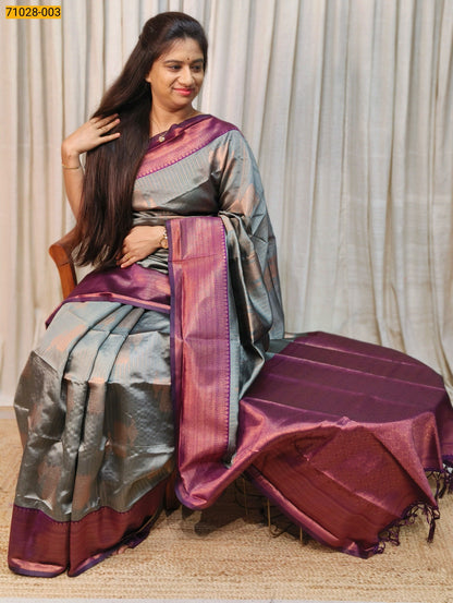 Baby Pink Linen Cotton Saree