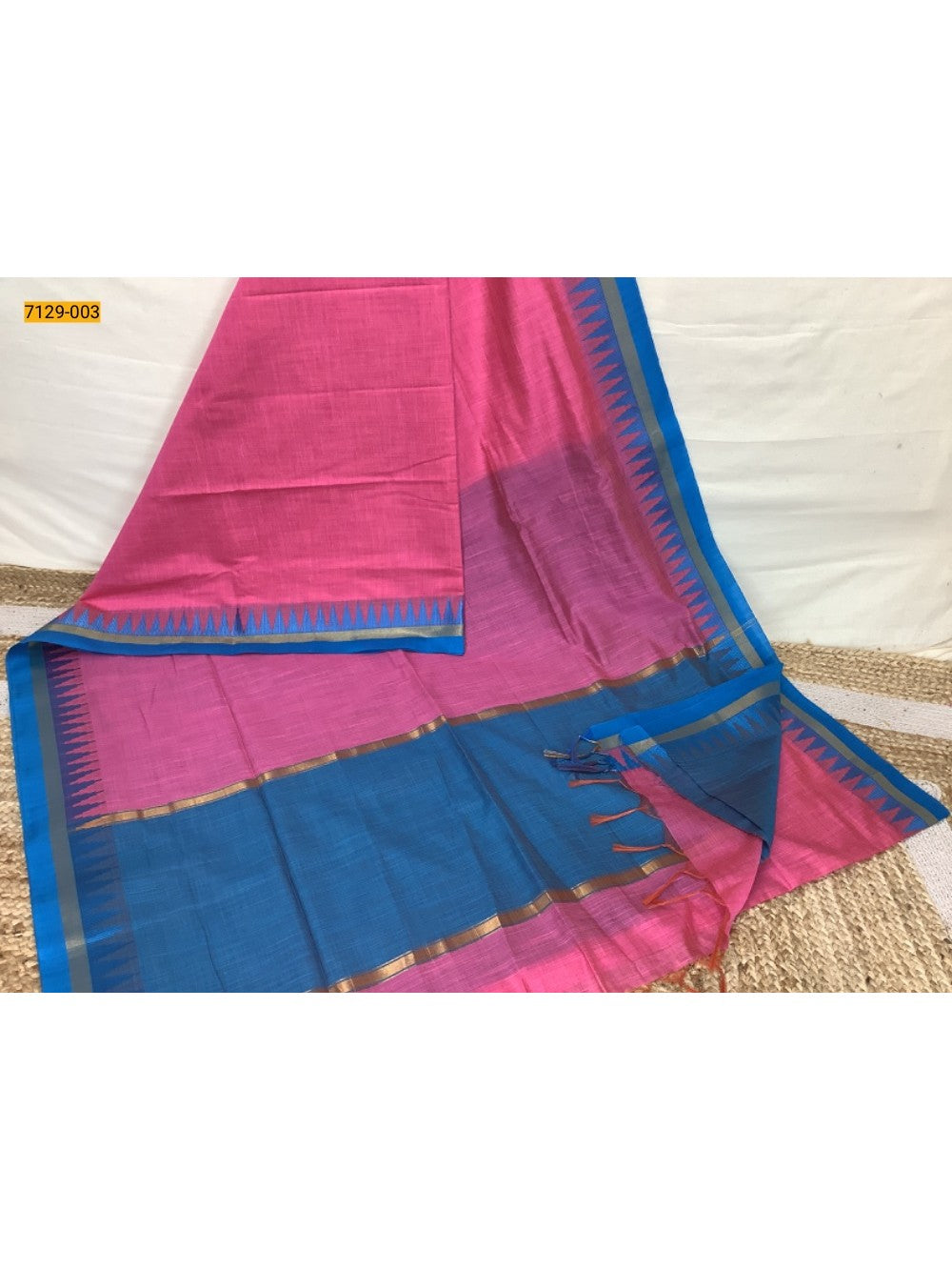 Baby Pink Linen Cotton Saree