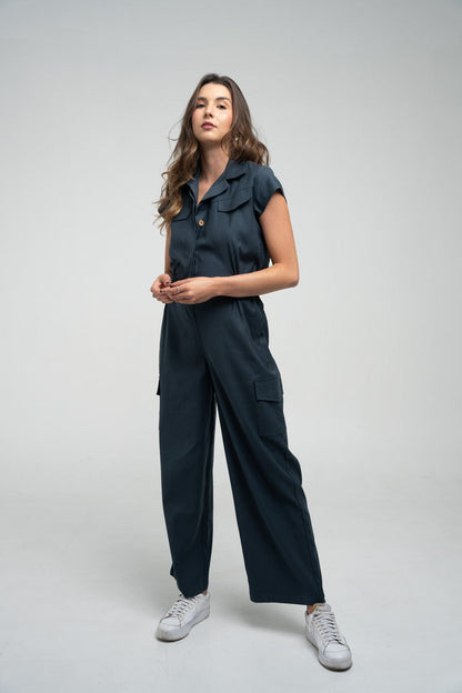 Cargo Tencel Jumpsuit