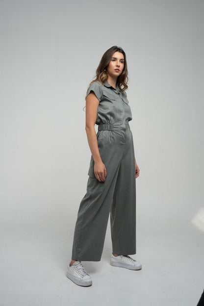 Cargo Tencel Jumpsuit