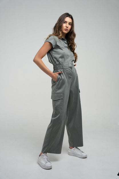 Cargo Tencel Jumpsuit