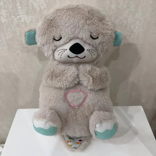 Baby Breath Baby Bear Soothes Otter Plush Toy Doll Toy Child Soothing Music Sleep Companion Sound And Light Doll Toy Gifts