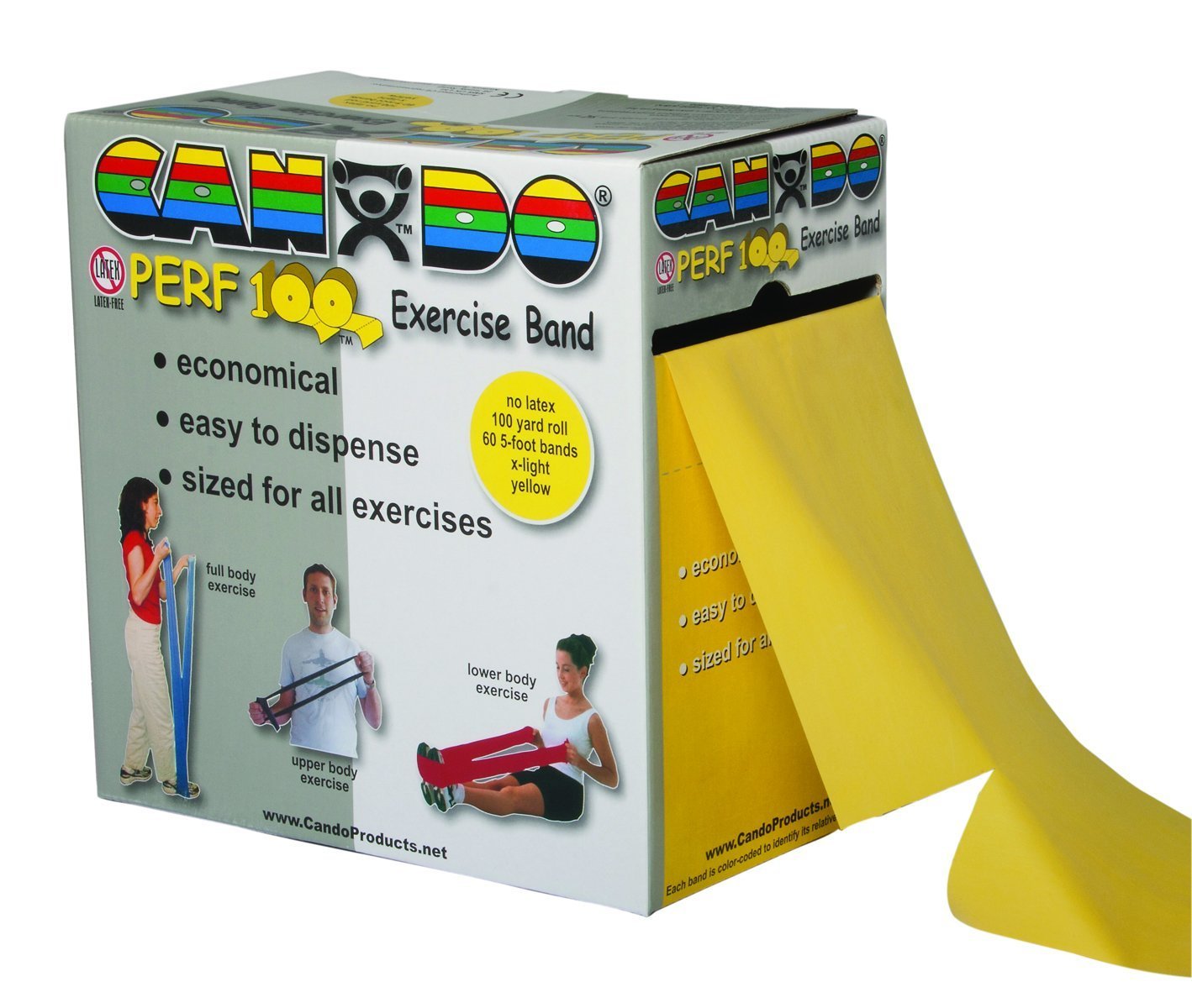 CanDo Latex Free Exercise Band - Perf 100 roll