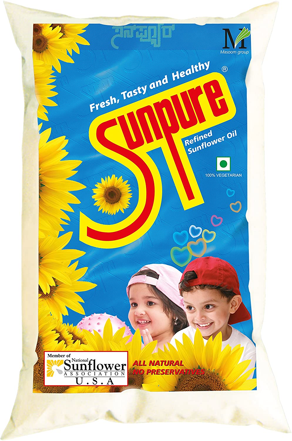 Sunpure Refined Sunflower Oil 1 Ltr Poly Pk