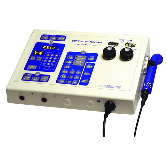 Mettler Sonicator Ultrasound / Stim - 992 - 2-channel with 1&3MHz, 5 cm head