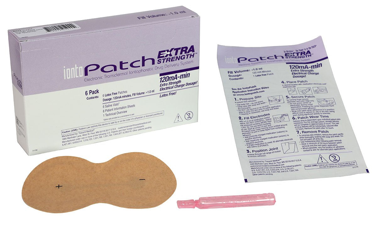 IontoPatch Extra Strength, patch/vial, 120mA-min, pack of 6