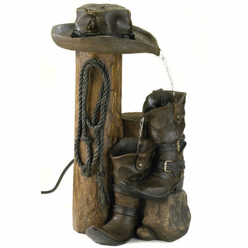 Cowboy Themed Garden Fountain