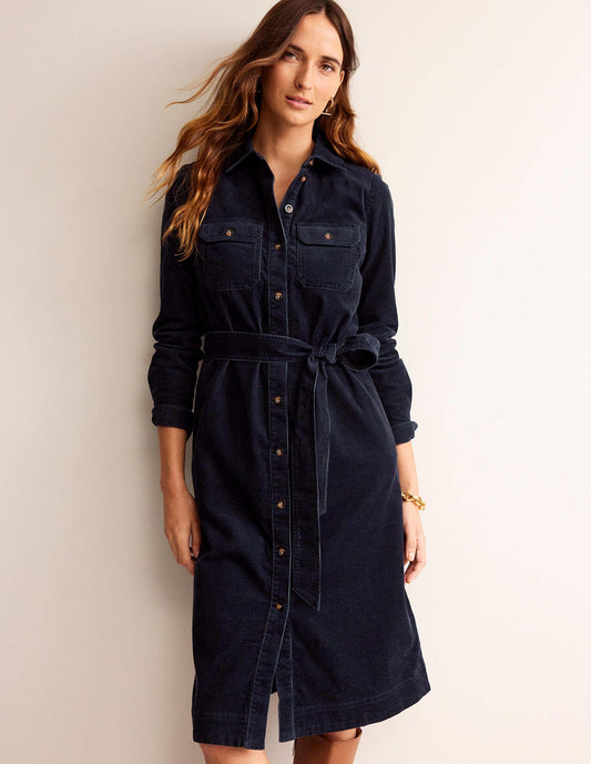 Eloise Cord Midi Shirt Dress