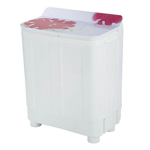 Haier 8.5 Kg Semi-Automatic Top Loading Washing Machine (HTW85-178, Red Roses)