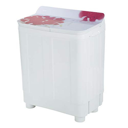 Haier 8.5 Kg Semi-Automatic Top Loading Washing Machine (HTW85-178, Red Roses)