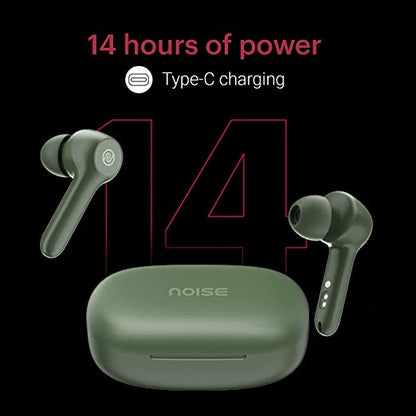 Noise Buds VS201 V2 in-Ear Truly Wireless Earbuds with Dual Equalizer | with Mic | Total 14-Hour Playtime | Full Touch Control | IPX5 Water Resistance and Bluetooth v5.1 (Olive Green)