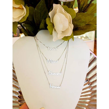 Custom Waltograph Name Necklace Pendant Silver Word Letter