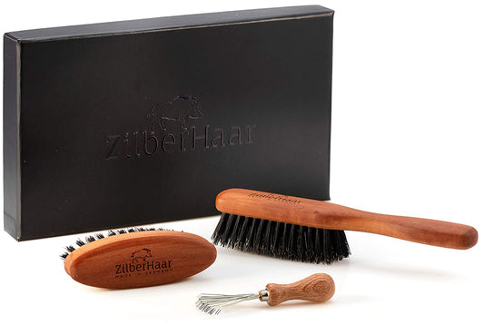ZilberHaar Beard Brush Gift Set (Stiff)