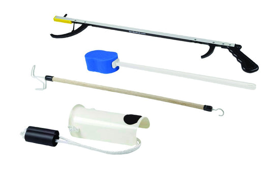 FabLife Hip Kit: 32" reacher, contoured sponge, formed sock aid, 24" dressing stick