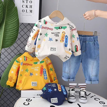 Casual Cartoon Cotton Boys Clothing Sets