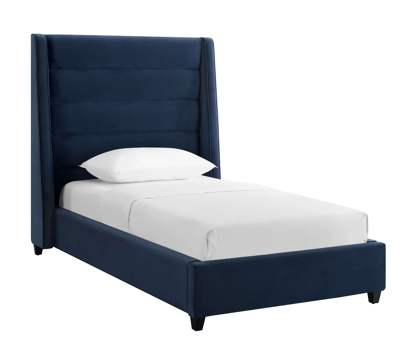 Koah Navy Velvet Bed in Twin