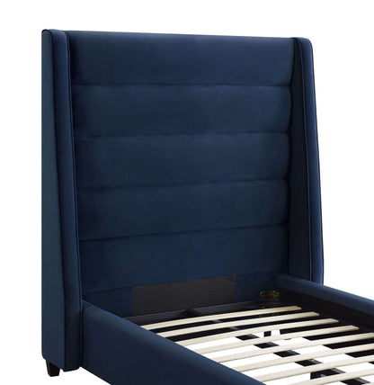 Koah Navy Velvet Bed in Twin