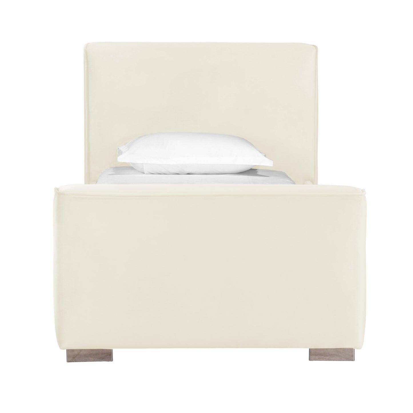 Madison Cream Velvet Bed in Twin