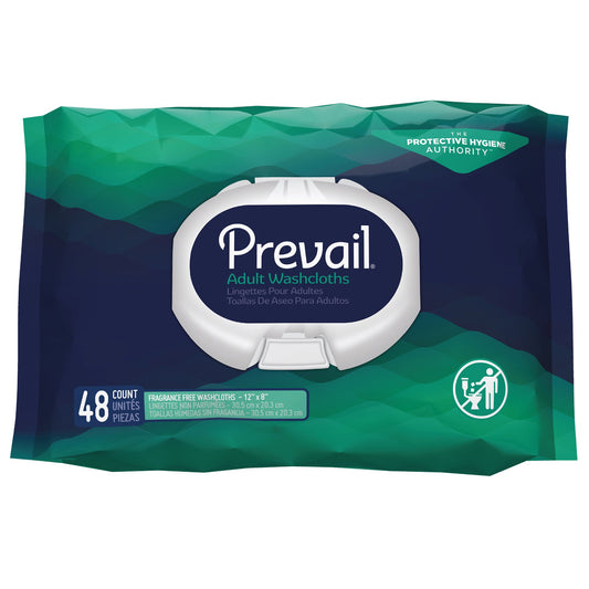 Prevail(R) Unscented Washcloths, Soft Pack