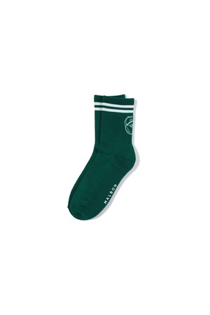 Bucket Point Stripe Crew Socks GREEN