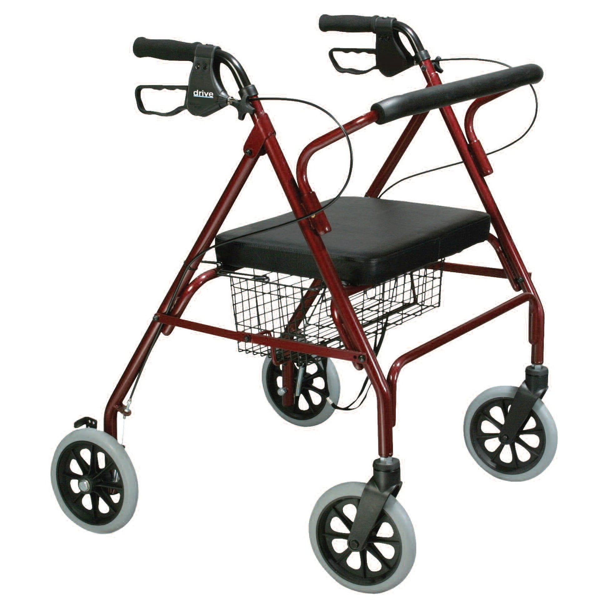 drive(TM) Go-Lite 4-Wheel Bariatric Rollator, Red