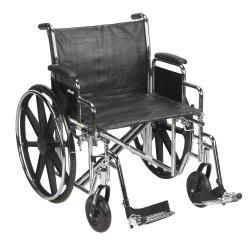 McKesson Heavy-Duty Wheelchair with Padded, Removable Arm, Composite Mag Wheel, 22 in. Seat, Swing-Away Footrest, 450 lbs