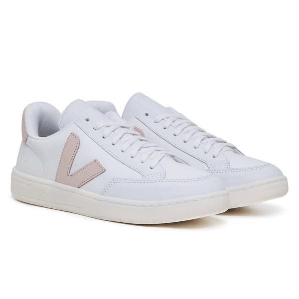 Tênis V-12 Couro Extra Branco/Rosa