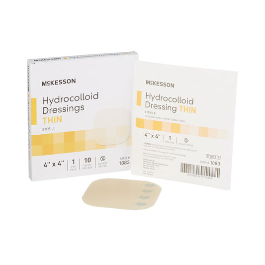 McKesson Sterile Hydrocolloid Dressing, 4 x 4 Inch, Light Beige