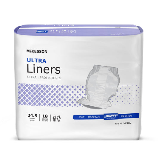 McKesson Ultra Heavy Absorbency Incontinence Liner, 241/2-Inch Length