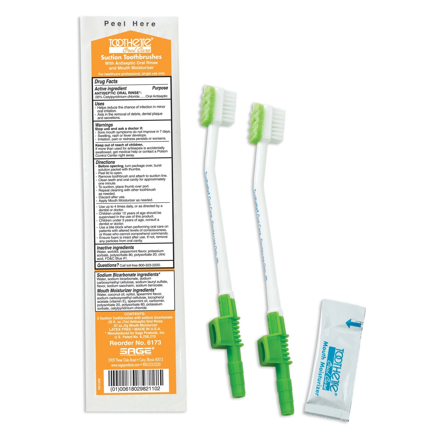 Toothette(R) Suction Toothbrush Kit with Oral Rinse