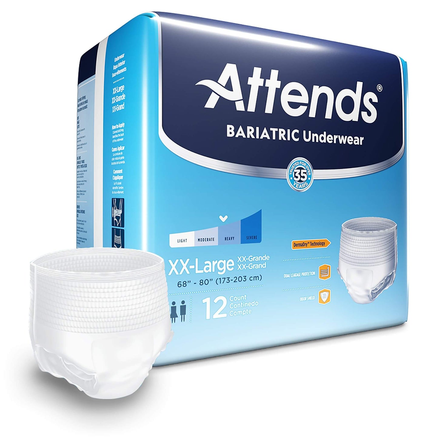 Attends(R) Bariatric Heavy Absorbent Underwear