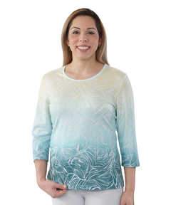 Conventional Leaf-Print Top For Women