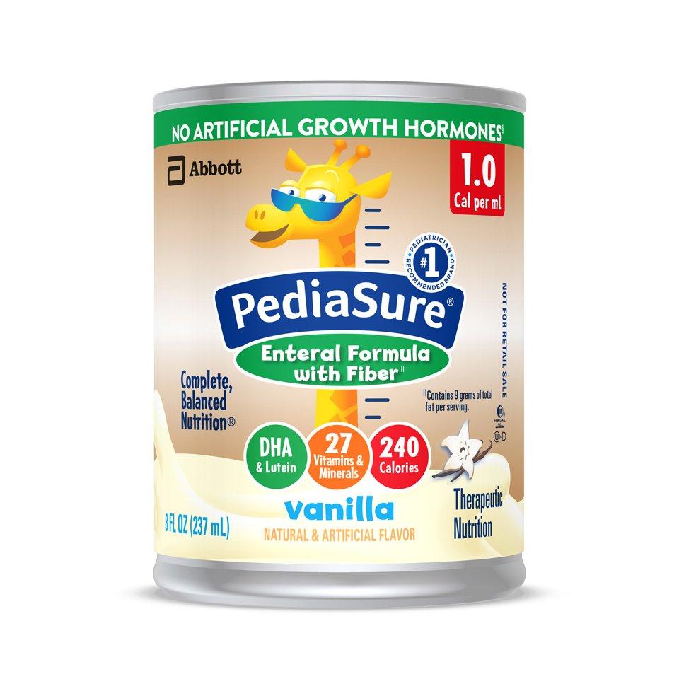 PediaSure Enteral 1.0 Cal with Fiber Ready to Use Pediatric Tube Feeding Formula, Vanilla, 8 oz can