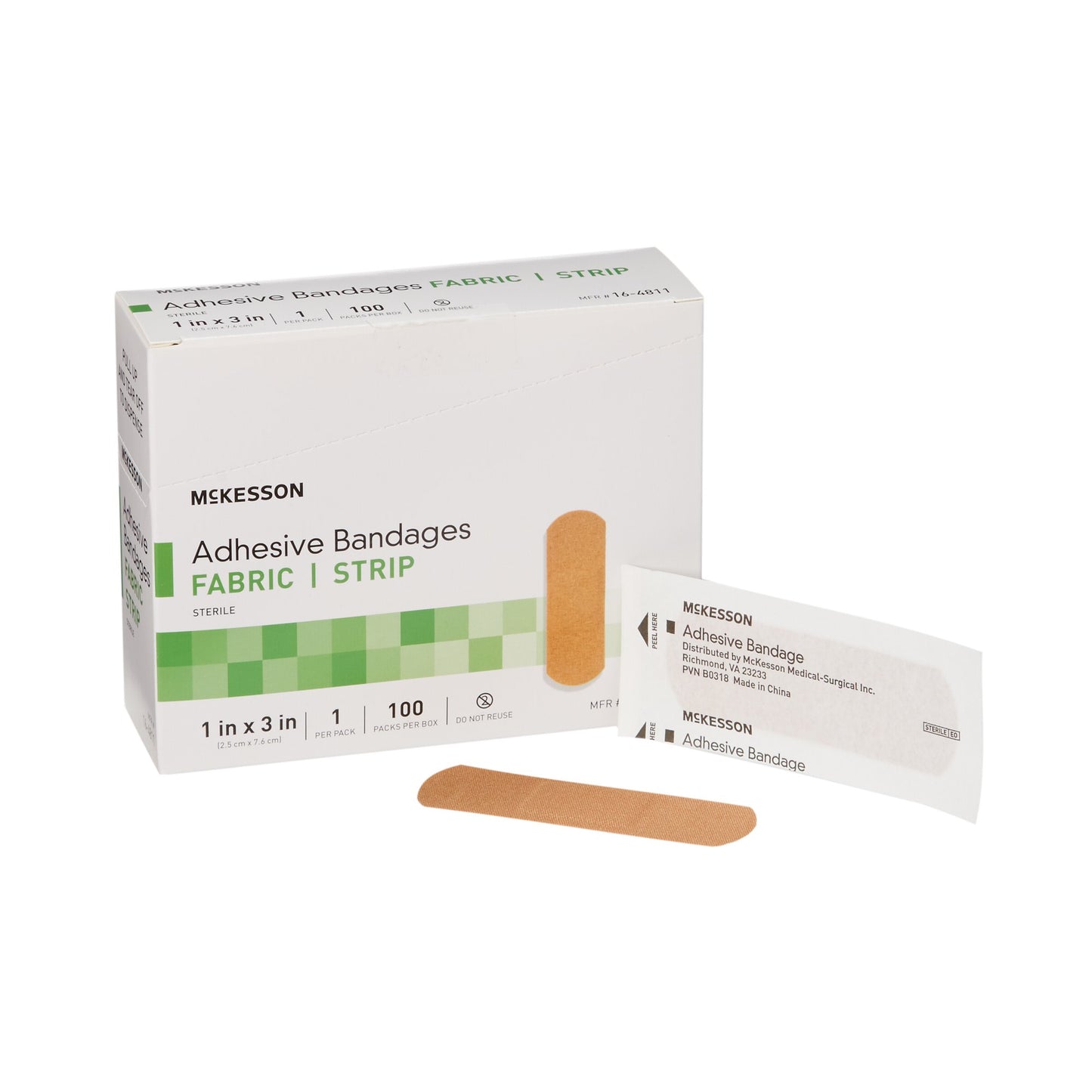 McKesson Tan Adhesive Strip, 1 x 3 Inch