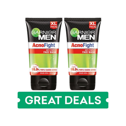 Garnier Men Acno Fight Anti-Pimple Face Wash (150 g) - Pack of 2