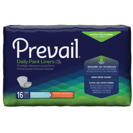 Prevail(R) Daily Pant Liners Moderate Absorbency Bladder Control Pad, 28-Inch Length