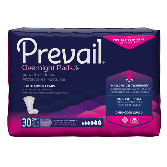 Prevail(R) Daily Pads Overnight Bladder Control Pad, 16-Inch Length