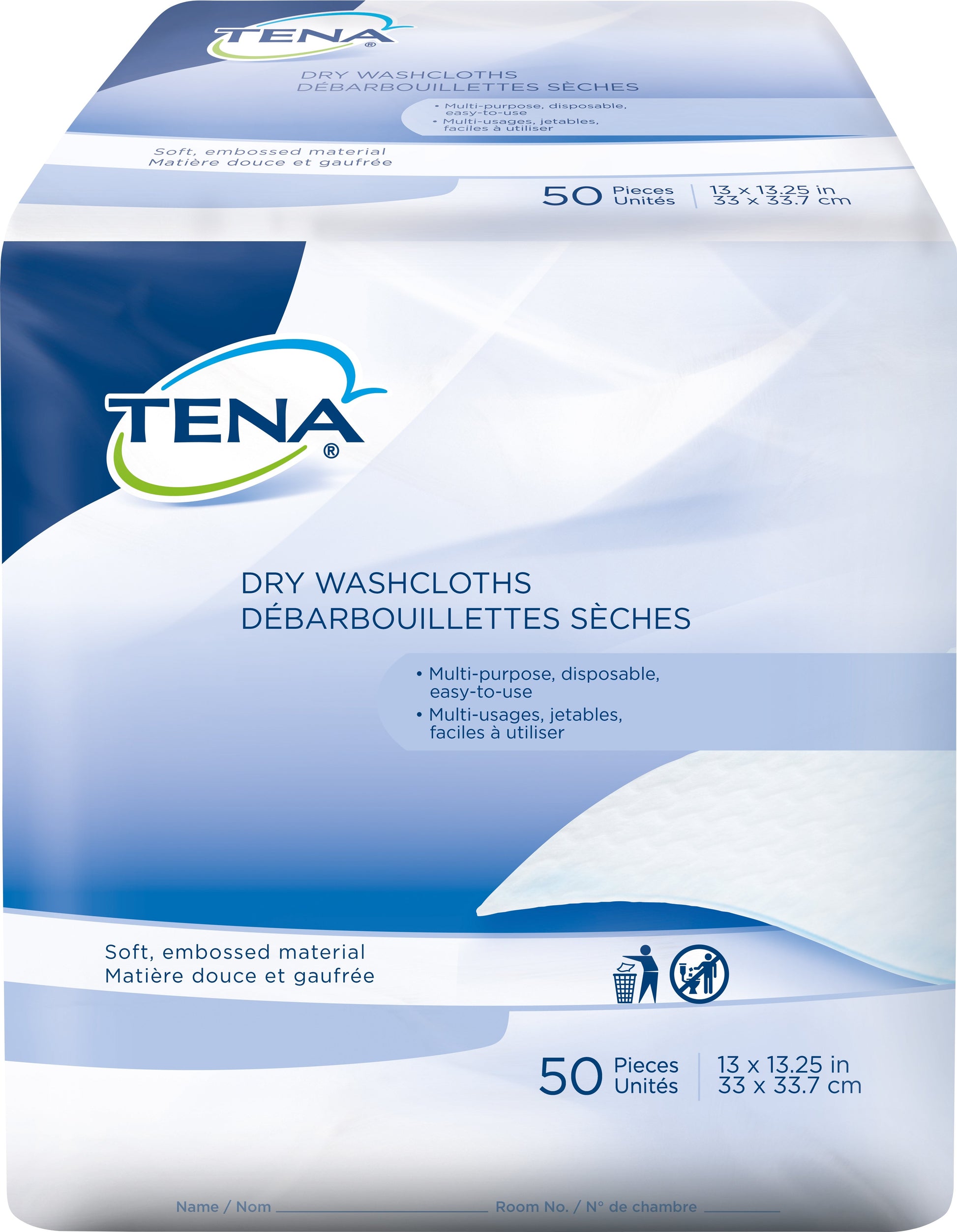 Tena(R) Disposable Washcloth, 13 x 131/2 Inch