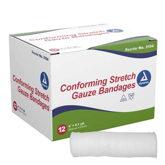 dynarex(R) Nonsterile Conforming Bandage Roll, 4 Inch x 4.1 Yard